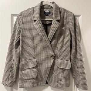 Anthropologie Checked Tailored Blazer